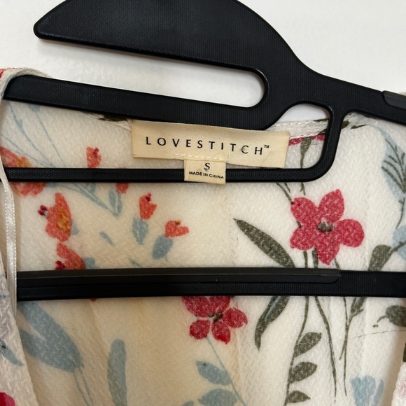 Love Stitch white Floral Flowy dress garden party summer picnic - Picture 2 of 8